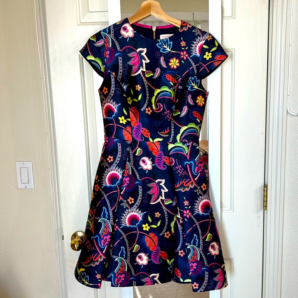 Navy Floral Ted Baker London Mini Dress